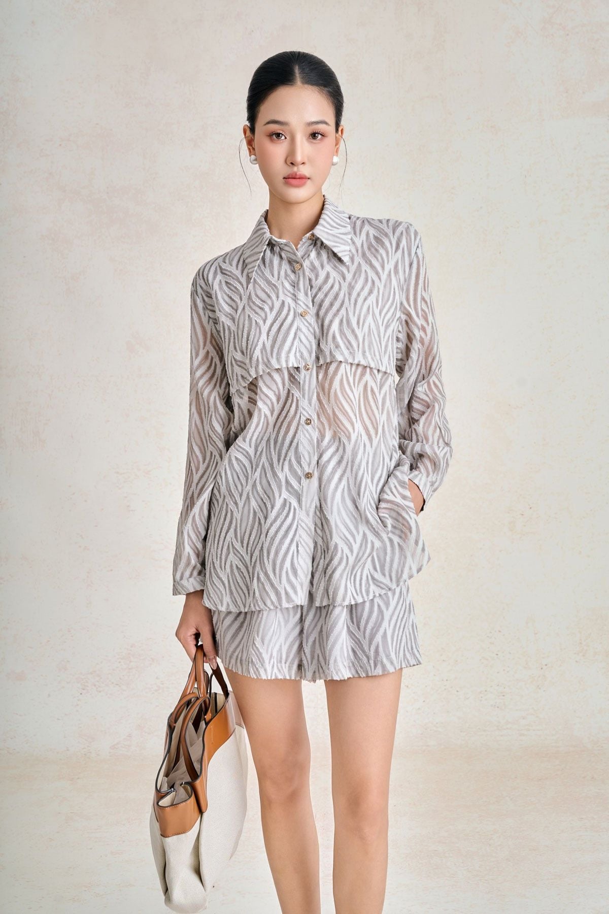 BQN33731 - Quần short dạo phố vải voan dáng suông cạp chun co giãn có túi thời trang - PANTIO