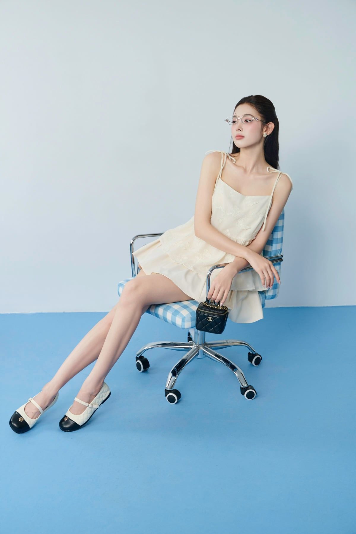 FJN3716 - tylekeo88ax ngắn vải kaki dáng A cạp bản to thân váy xếp ly nhún tạo xoè - JAN.