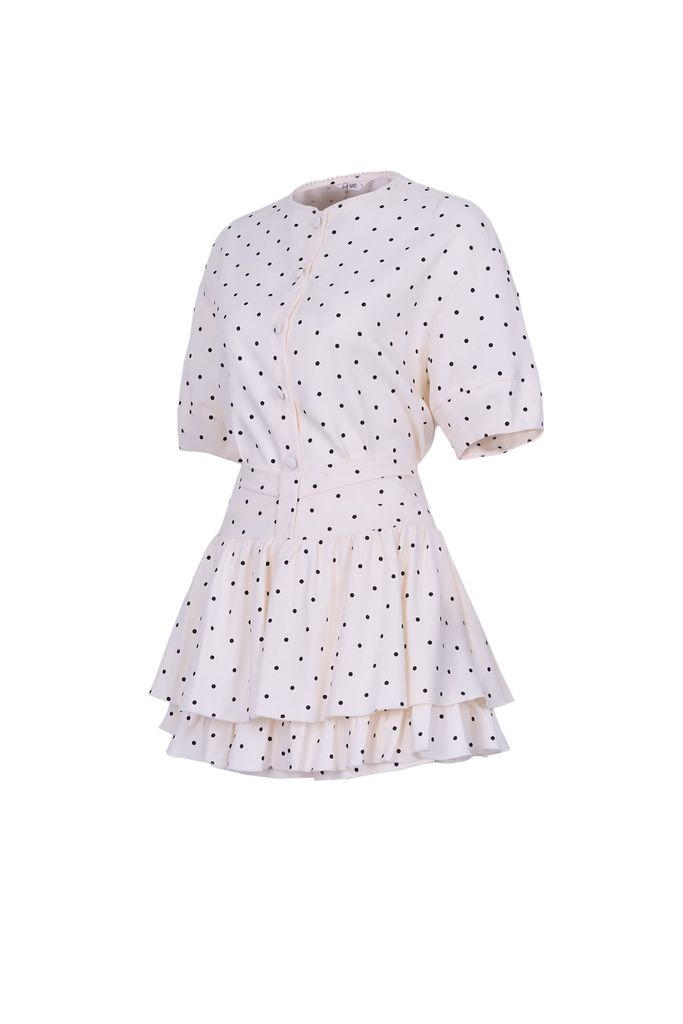 BQN73604 - Quần short vải thô dáng A cạp cao thân váy xếp ly bung hai tầng tạo xoè - JAN.