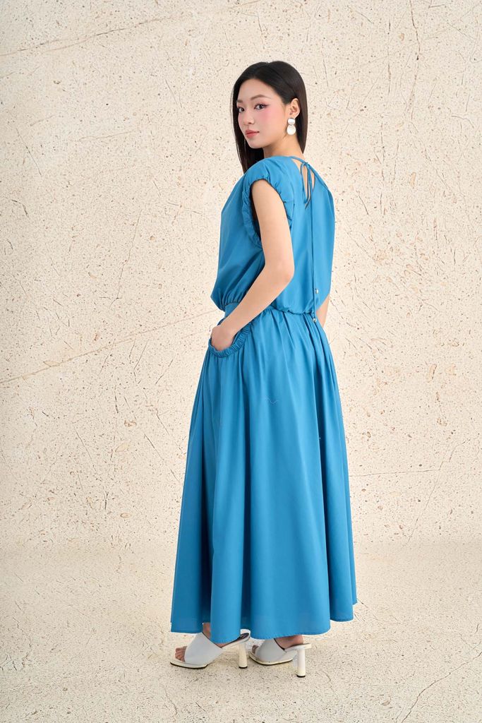 BJD73647 - Chân váy dài dạo phố vải thô kate dáng suông cạp chun thân váy có túi thời trang - PANTIO