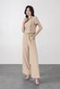 BAT33492 - Áo bộ thể thao vải len dáng croptop có mũ ngực áo phối khóa kim loại - PANTIO