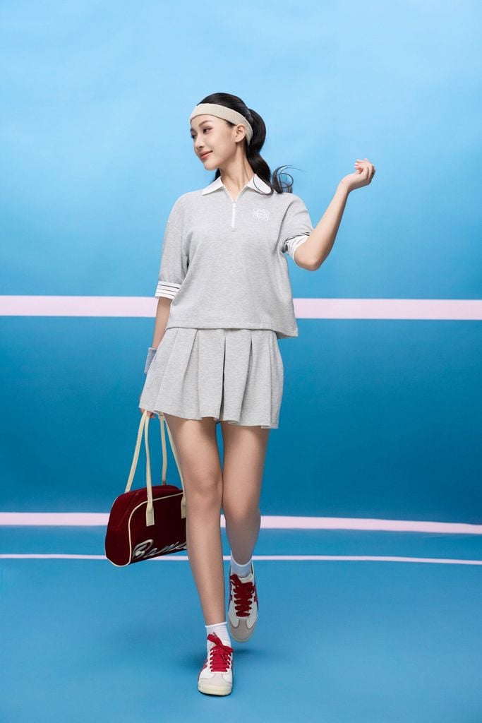 BAT53589 - Áo thun thể thao cao cấp vải cotton dáng ngắn cổ bẻ tay bồng nhẹ thời trang - PANTIO