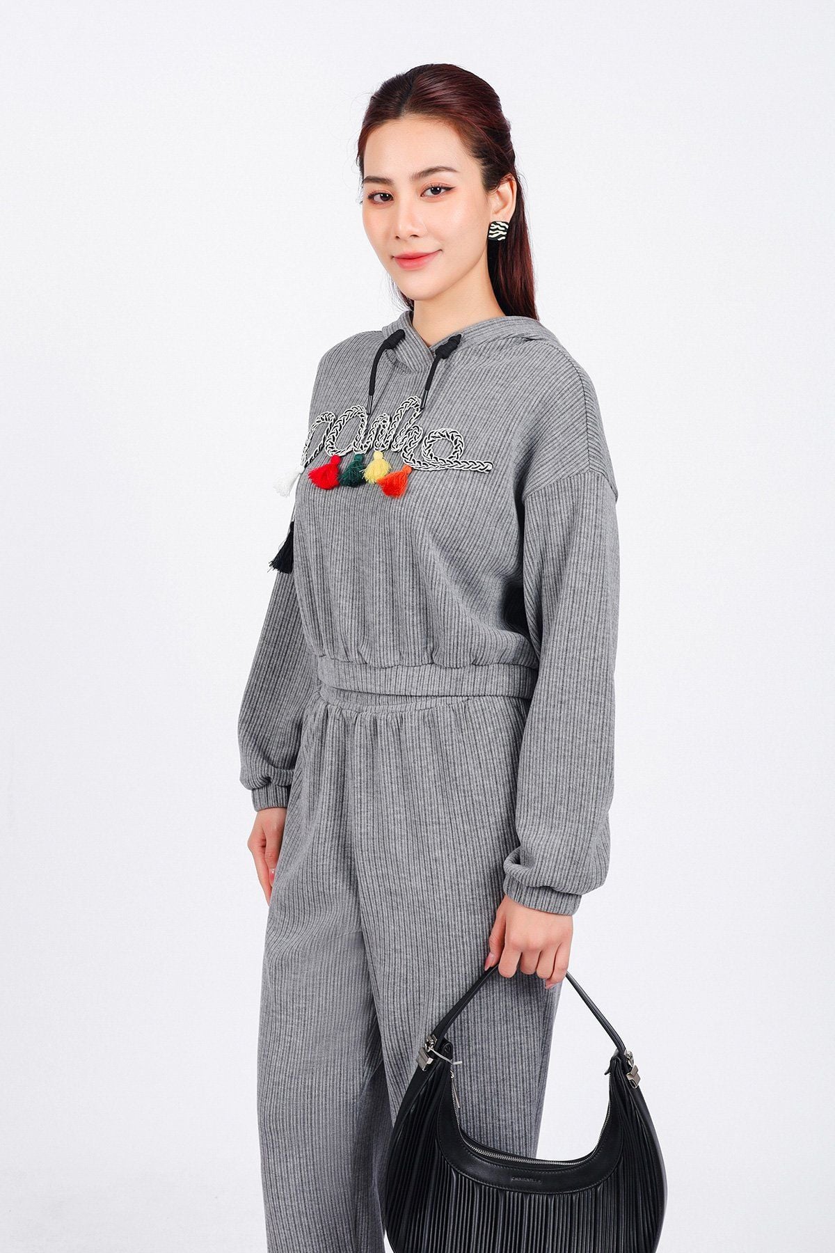 BQD93240 - Quần bộ thể thao vải len dáng suông dài cạp chun bo gấu thời trang - PANTIO