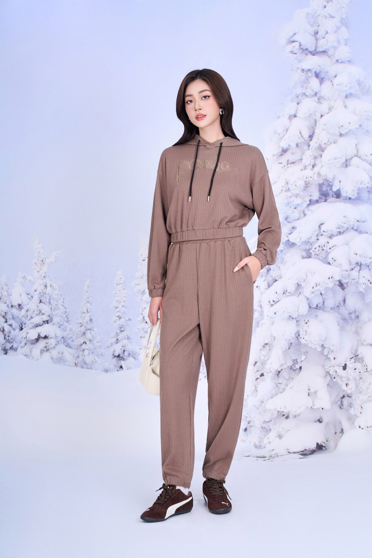 BQD93240 - Quần bộ thể thao vải len dáng suông dài cạp chun bo gấu thời trang - PANTIO