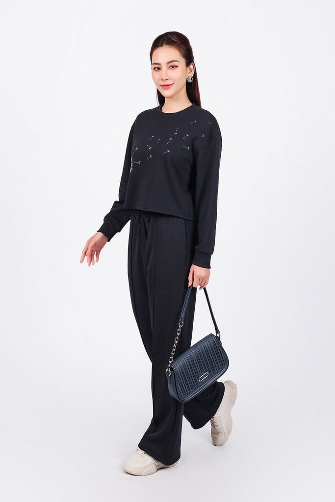 BQT93250 - Quần bộ thể thao vải cotton dáng suông cạp chun co giãn thân quần phối đường gân trang trí - PANTIO