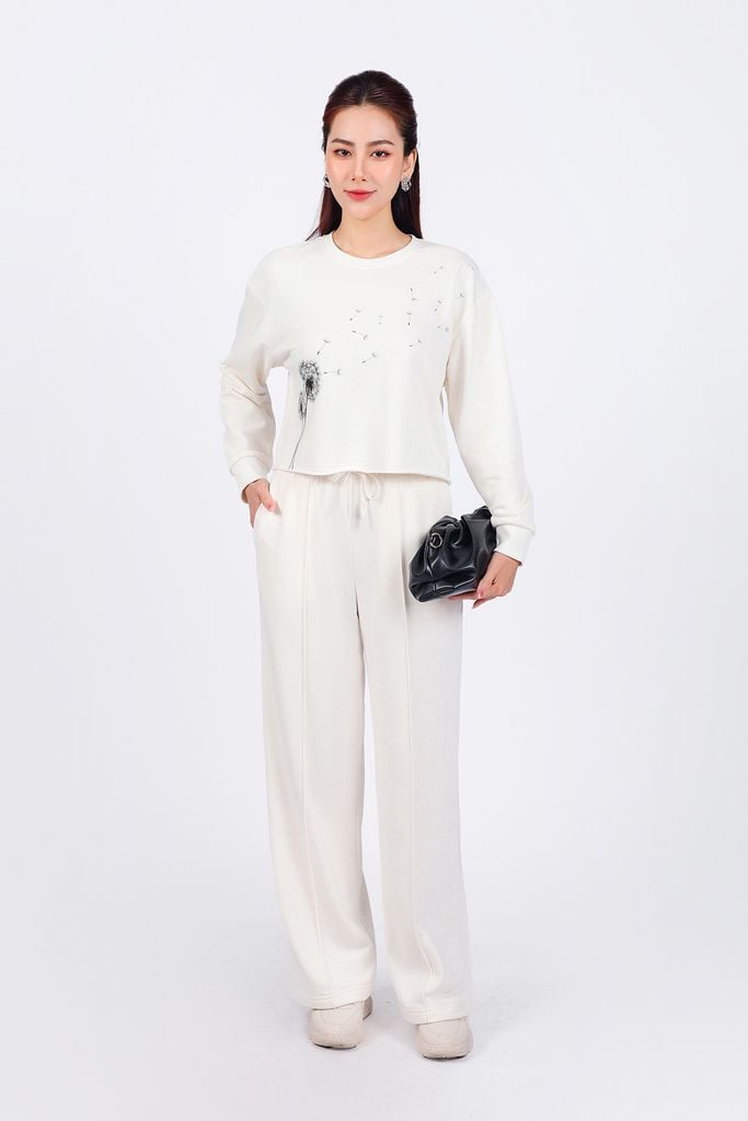 BQT93250 - Quần bộ thể thao vải cotton dáng suông cạp chun co giãn thân quần phối đường gân trang trí - PANTIO