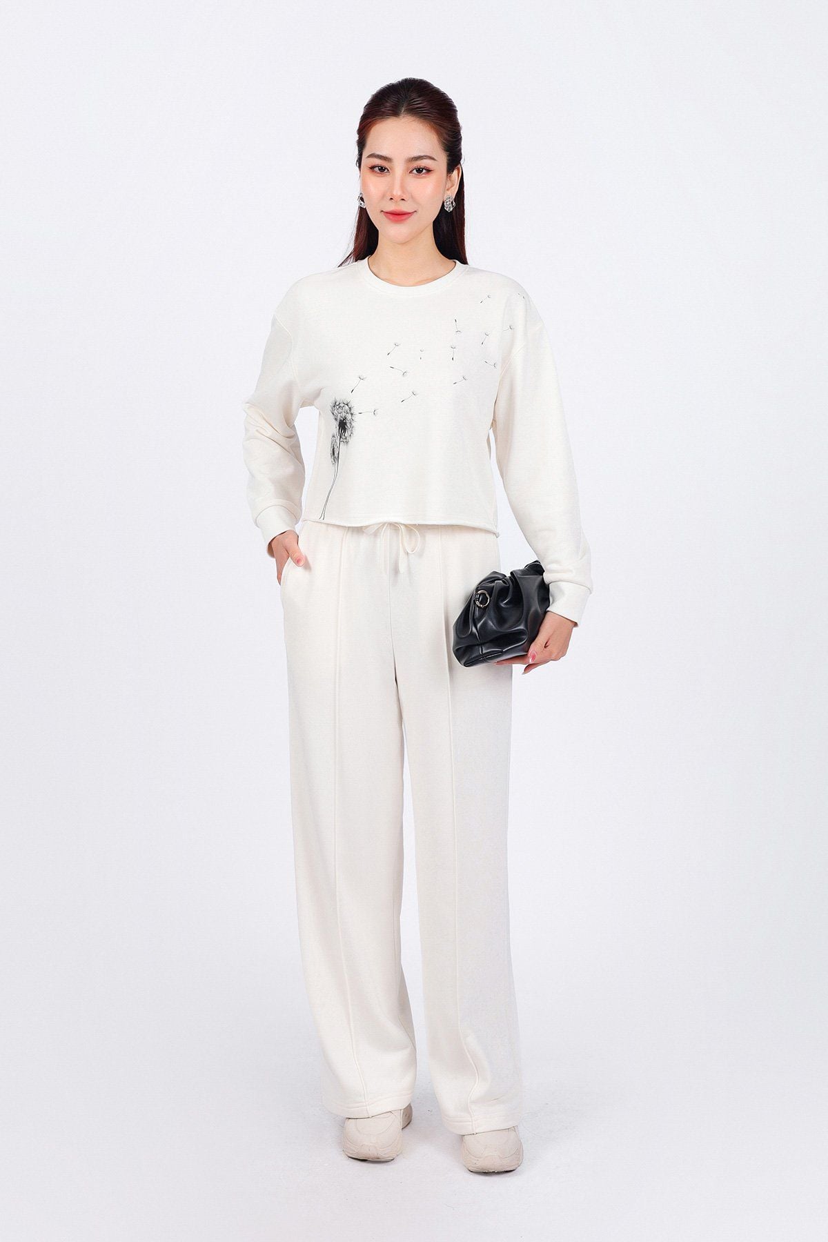 BQT93250 - Quần bộ thể thao vải cotton dáng suông cạp chun co giãn thân quần phối đường gân trang trí - PANTIO