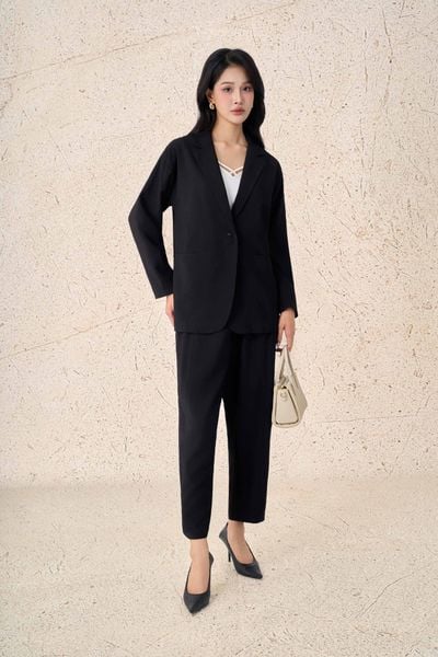 BQD13380 - Quần dài công sở vải tuytsi dáng baggy thời trang khoá thân trước - PANTIO