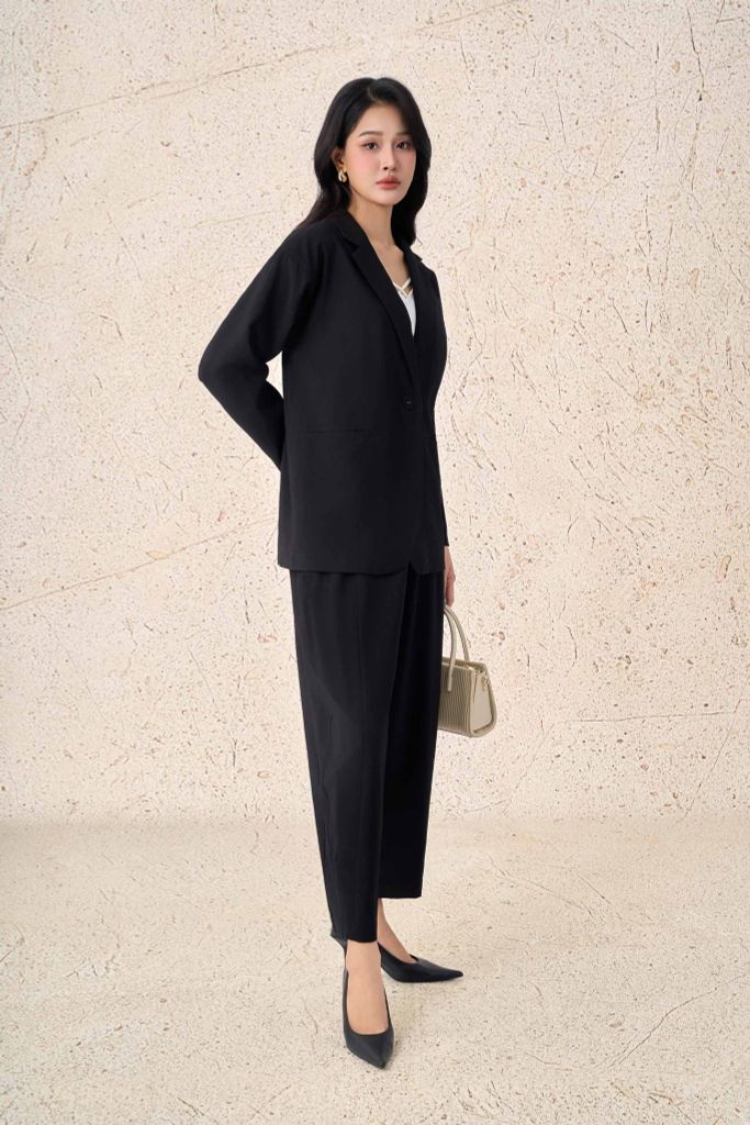 BQD13380 - Quần dài công sở vải tuytsi dáng baggy thời trang khoá thân trước - PANTIO