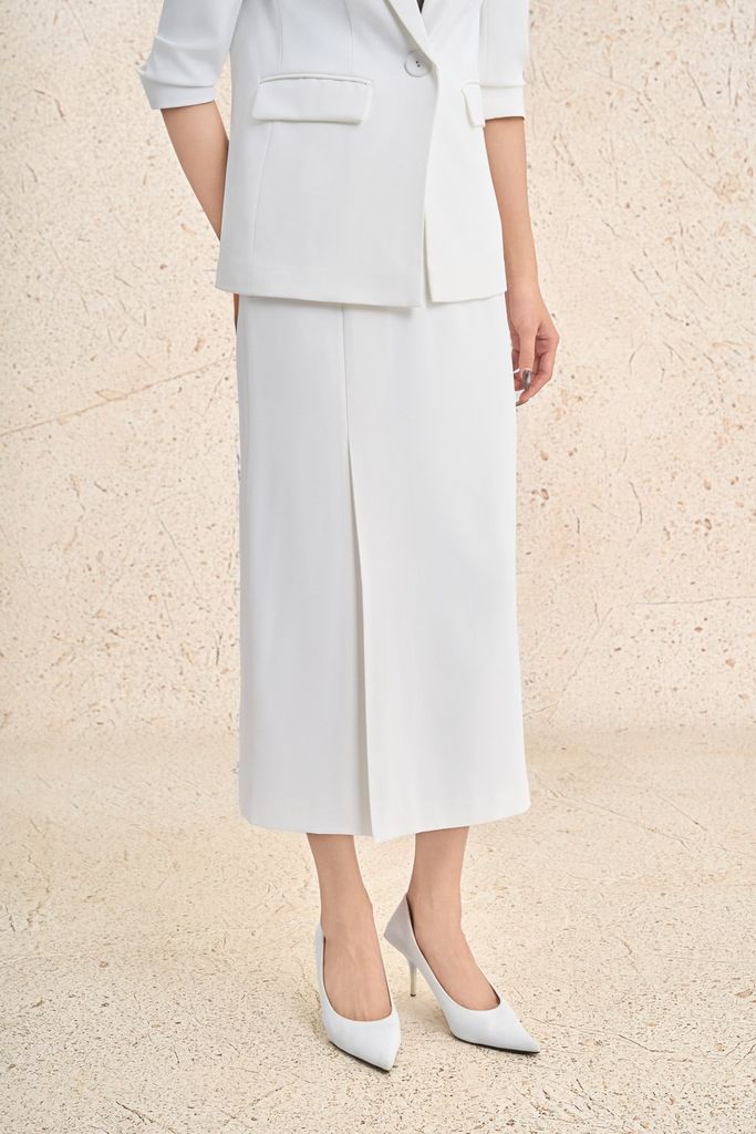 BJD13672 - Chân váy dài công sở vải tuytsi dáng suông cạp cao xẻ tà trước khoá bên hông thời trang - PANTIO