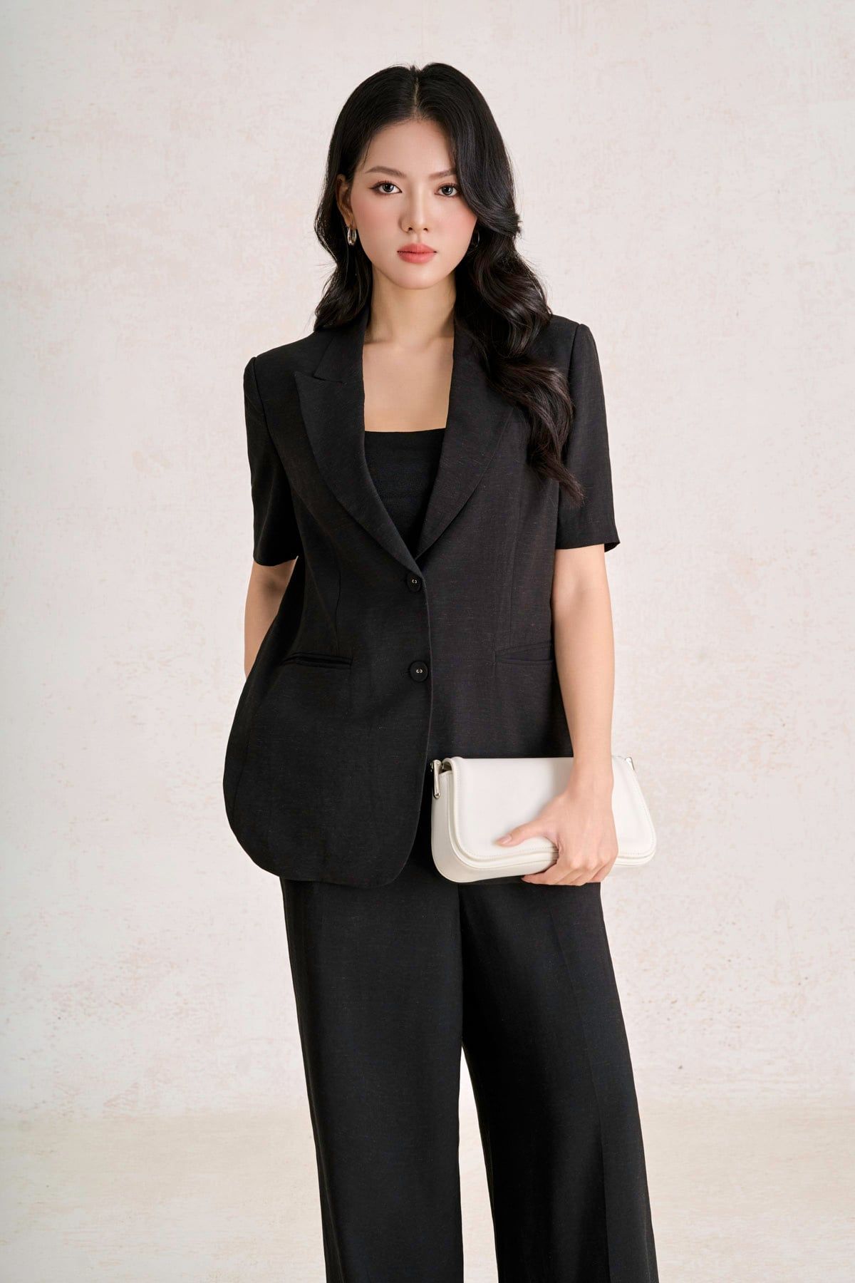 BQD33750 - Quần dài công sở vải thô đũi dáng suông ống đứng thời trang - PANTIO
