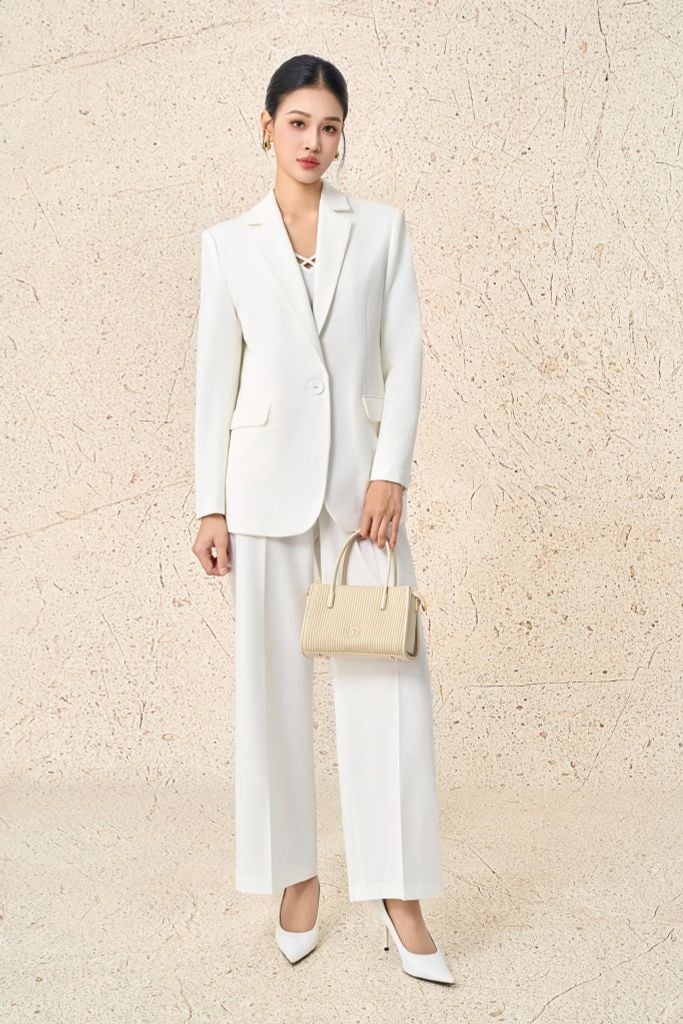 BQD93581 - Quần dài công sở vải tuytsi dáng suông ống rộng thời trang khoá thân sau - PANTIO