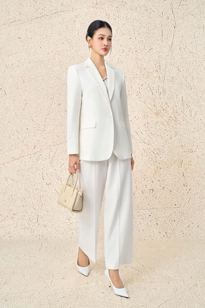 BQD93581 - Quần dài công sở vải tuytsi dáng suông ống rộng thời trang khoá thân sau - PANTIO