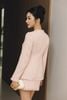 BAV93620 - Áo vest công sở vải dạ dáng ôm cổ tròn phối tua rua thân áo đính khuy đá thời trang cài khuy trước - PANTIO