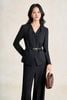 BAV93842 - Áo vest công sở vải thô đũi dáng suông cổ xẻ V tay dài thân áo phối khuy bọc kèm đai lưng tạo kiểu - PANTIO