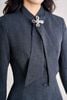 BAV93857 - Áo vest công sở vải thô đũi dáng peplum cổ kiểu phối phụ kiện kim loại thời trang - PANTIO
