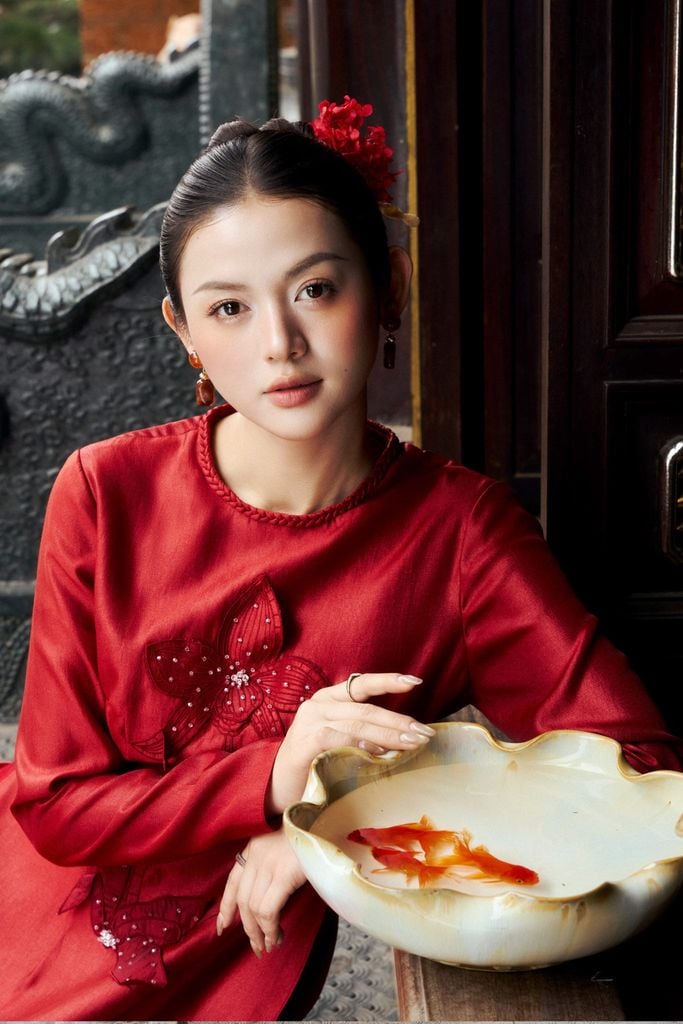 BDQ50160 - Quần áo dài truyền thống vải lụa dày dáng suông dài ống rộng khóa kéo trước cạp sau pha chun co giãn - PANTIO