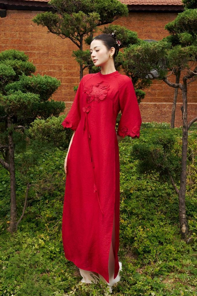 BDQ50139 - Quần dài truyền thống vải lụa dáng suông ống rộng cạp liền thân sau pha chun - PANTIO