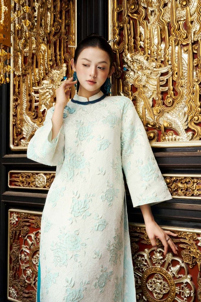 BDQ50139 - Quần dài truyền thống vải lụa dáng suông ống rộng cạp liền thân sau pha chun - PANTIO