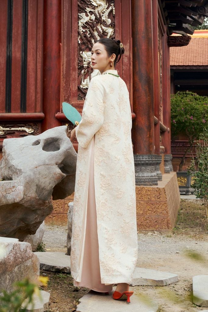 BDQ52025 - Quần áo dài truyền thống vải lụa dáng suông ống rộng cạp liền thân sau pha chun - PANTIO