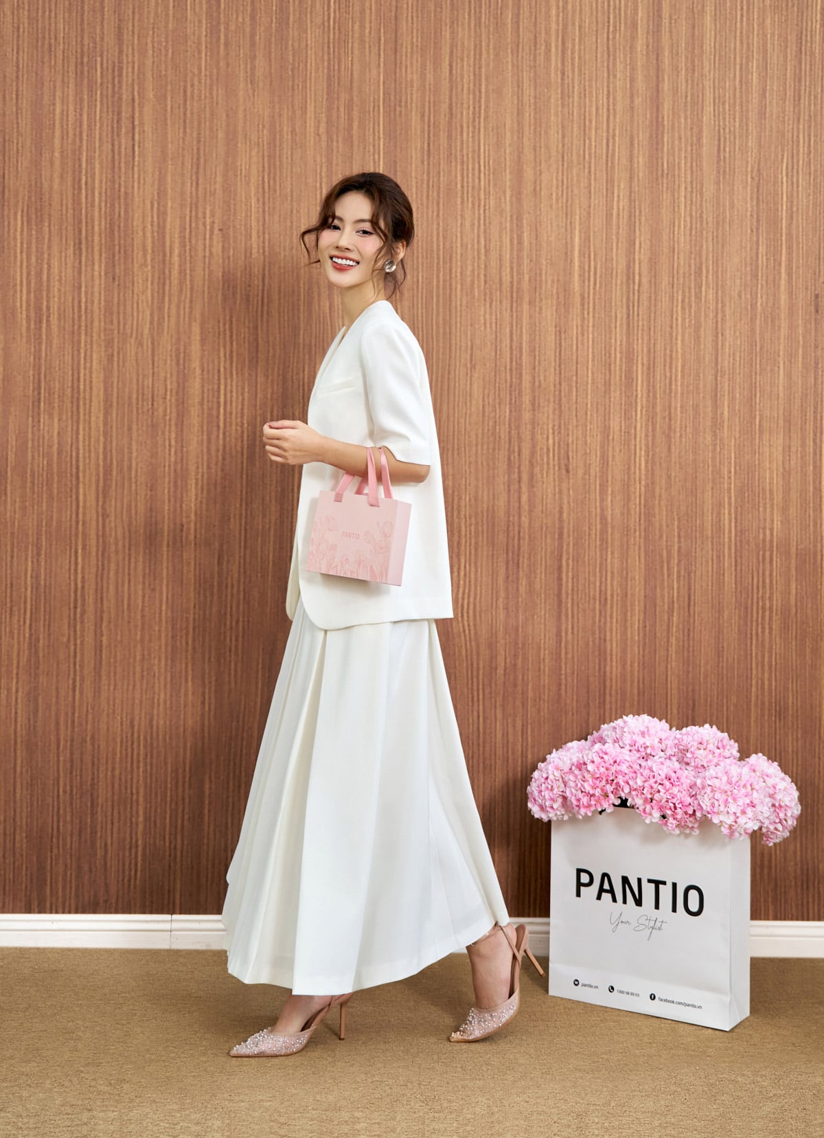 BAD73570 - Áo khoác demi công sở vải thô dáng suông tay lửng thân áo có nắp túi ốp tạo kiểu - PANTIO