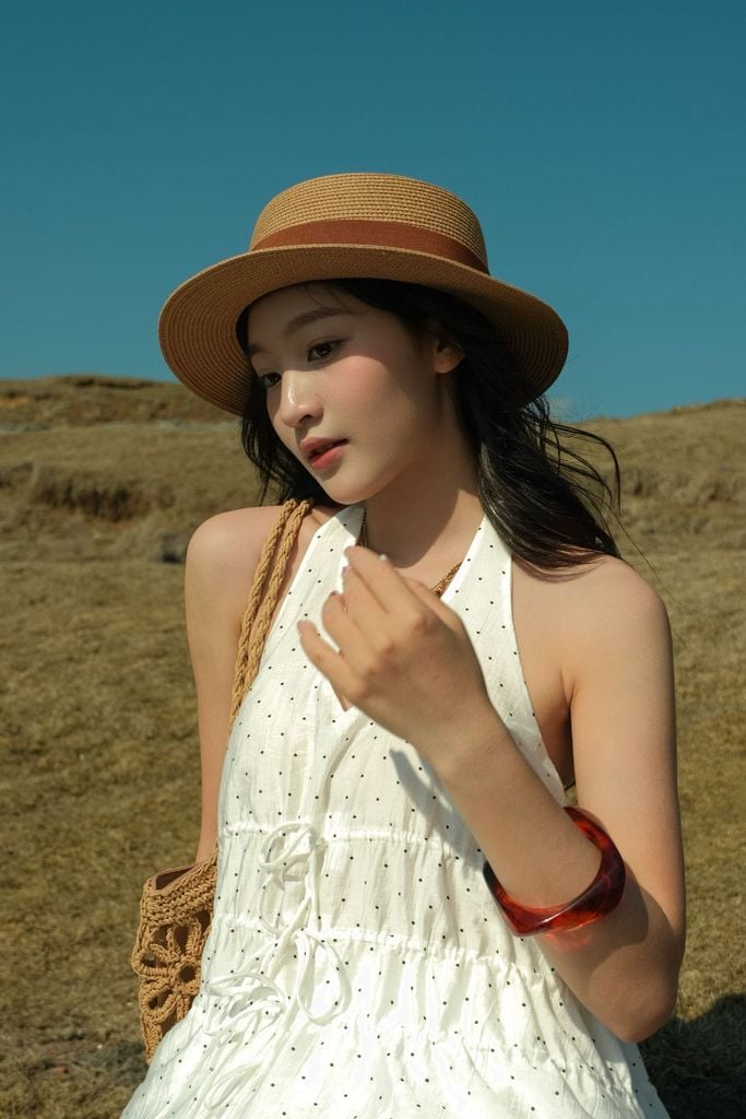 FAS34079 - Áo sơ mi kiểu vải tơ cổ kiểu thắt dây nơ dáng ôm thân áo bo chun co giãn đính nơ tạo kiểu - JAN.