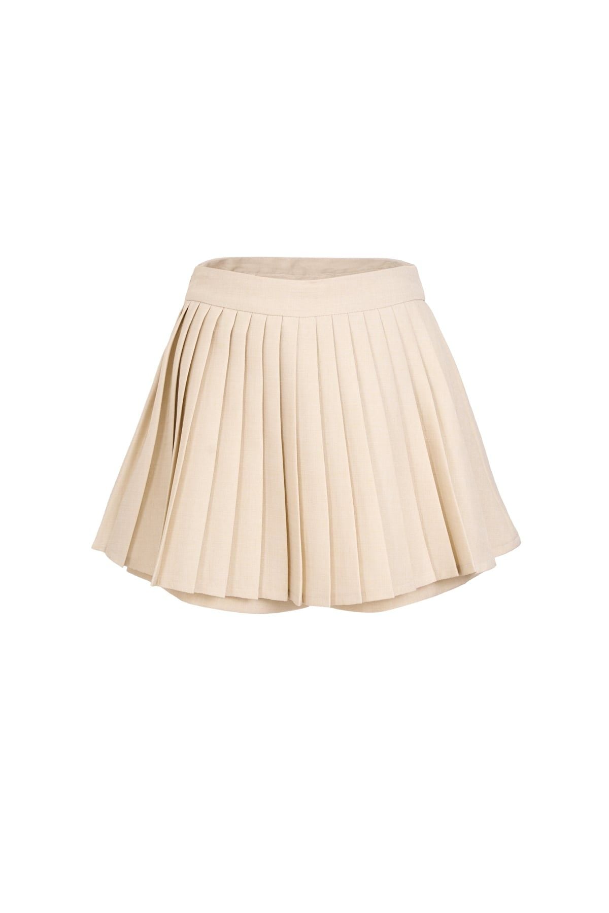 BJN93739 - Chân váy ngắn vải thô dáng chữ A thân váy xếp ly tạo kiểu - JAN.