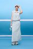 BJD73534 - tylekeo88ax dài dạo phố vải kaki dáng suông thân váy phối đường gân thời trang xẻ tà sau - tỷ lệ kèo 8899