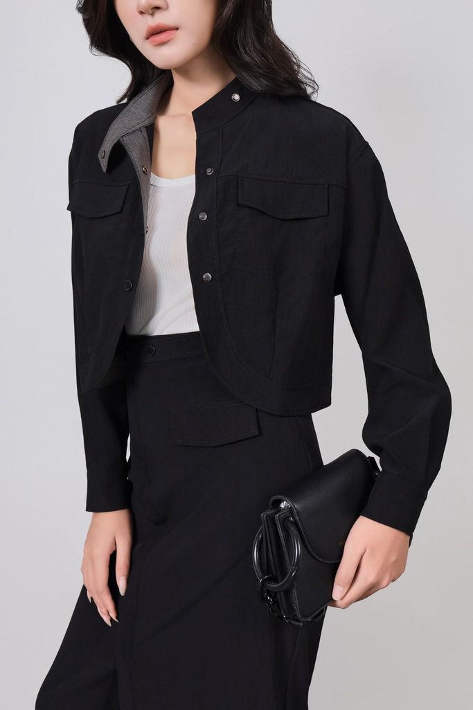 BJD73574 - Chân váy dài công sở vải thô dáng suông thân trước xẻ tà tạo kiểu khoá thân sau - PANTIO