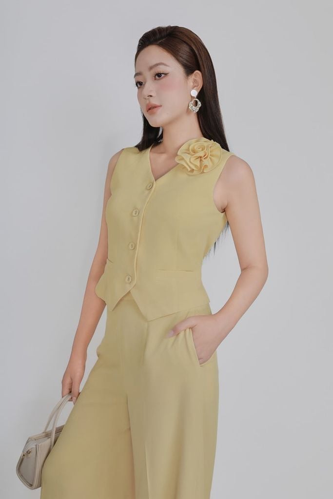 BQD73598 - Quần dài công sở vải tup xy dáng suông ống đứng có ly tạo kiểu khóa thân sau - PANTIO