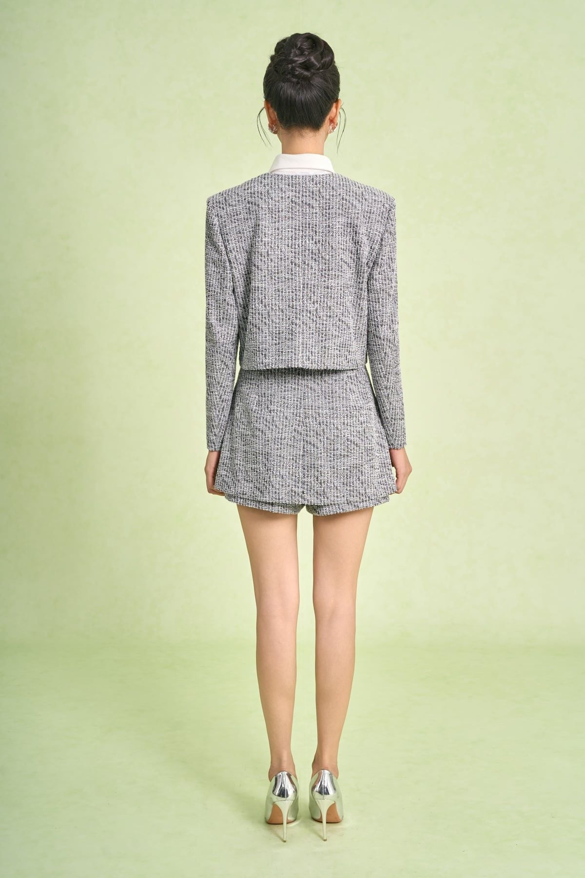 BQN93578 - Quần short dạo phố vải dạ dáng chữ A thân quần phối vạt giả váy thời trang - PANTIO