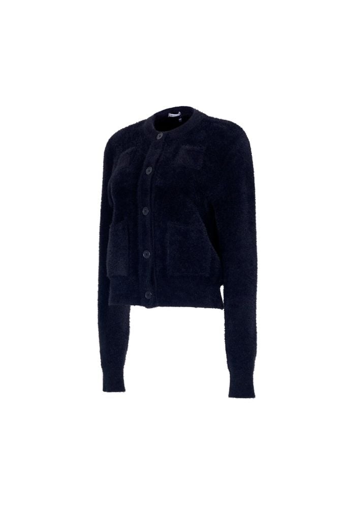 BKM93655 - Áo khoác len lông thỏ cao cấp dáng suông cổ tròn gấu áo bo chun ôm thân áo có túi tạo kiểu - JAN.