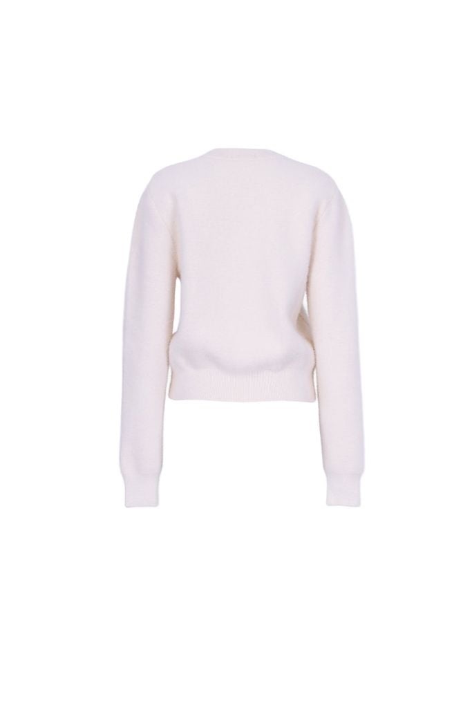 BKM93655 - Áo khoác len lông thỏ cao cấp dáng suông cổ tròn gấu áo bo chun ôm thân áo có túi tạo kiểu - JAN.