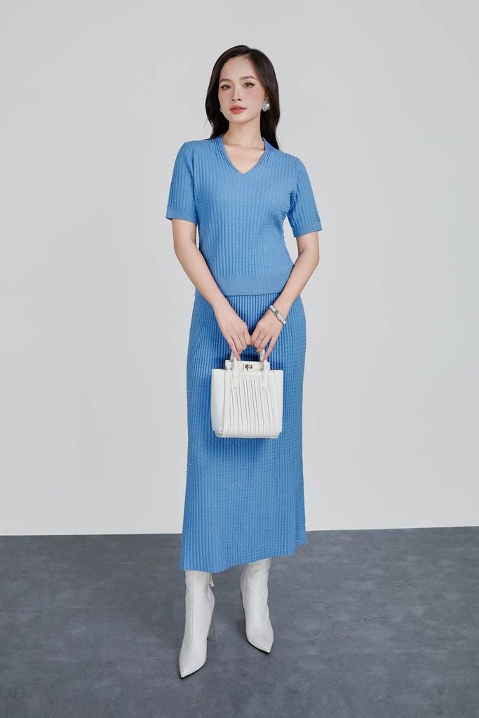 BJO446 - Chân váy len thời trang cao cấp dáng suông dài co giãn cạp chun - PANTIO