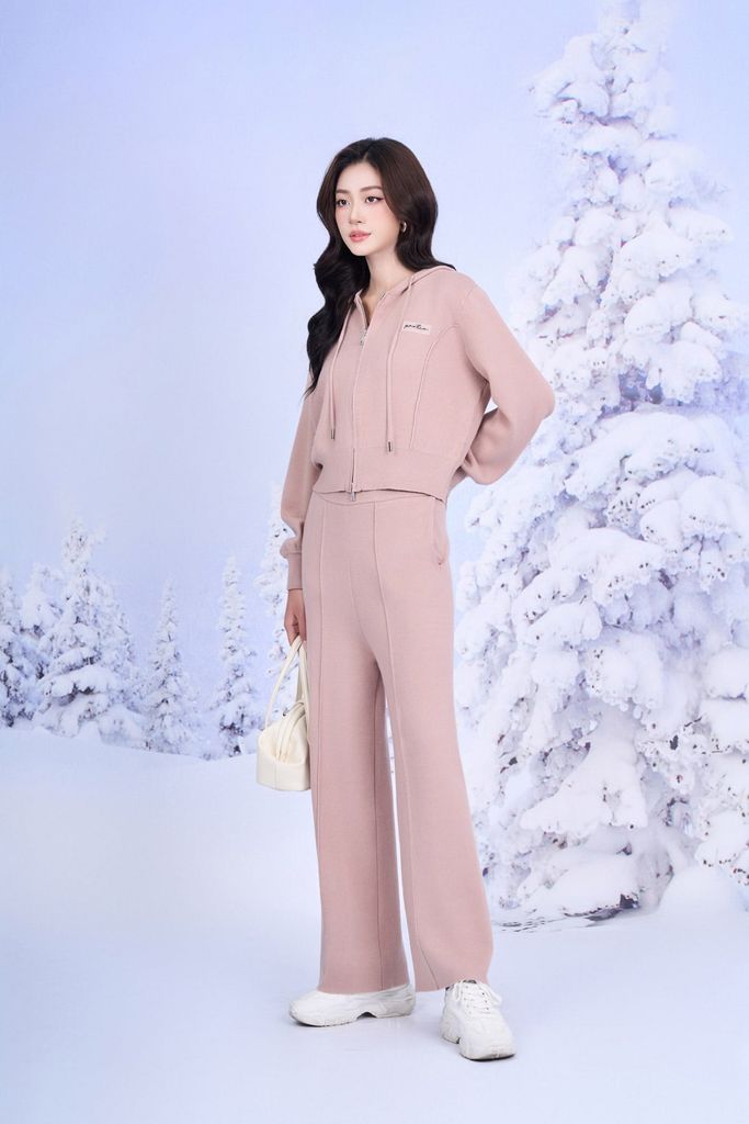 BOL623 - Áo khoác len cao cấp dáng ngắn khóa zip có mũ gấu áo bo chun ôm tạo kiểu - PANTIO