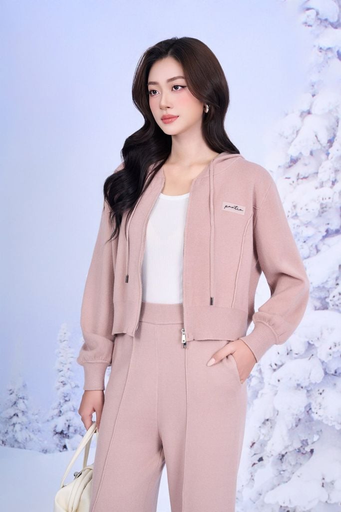 BQO623 - Quần len cao cấp dáng suông dài ống đứng phối đường gân tạo kiểu cạp chun co giãn - PANTIO