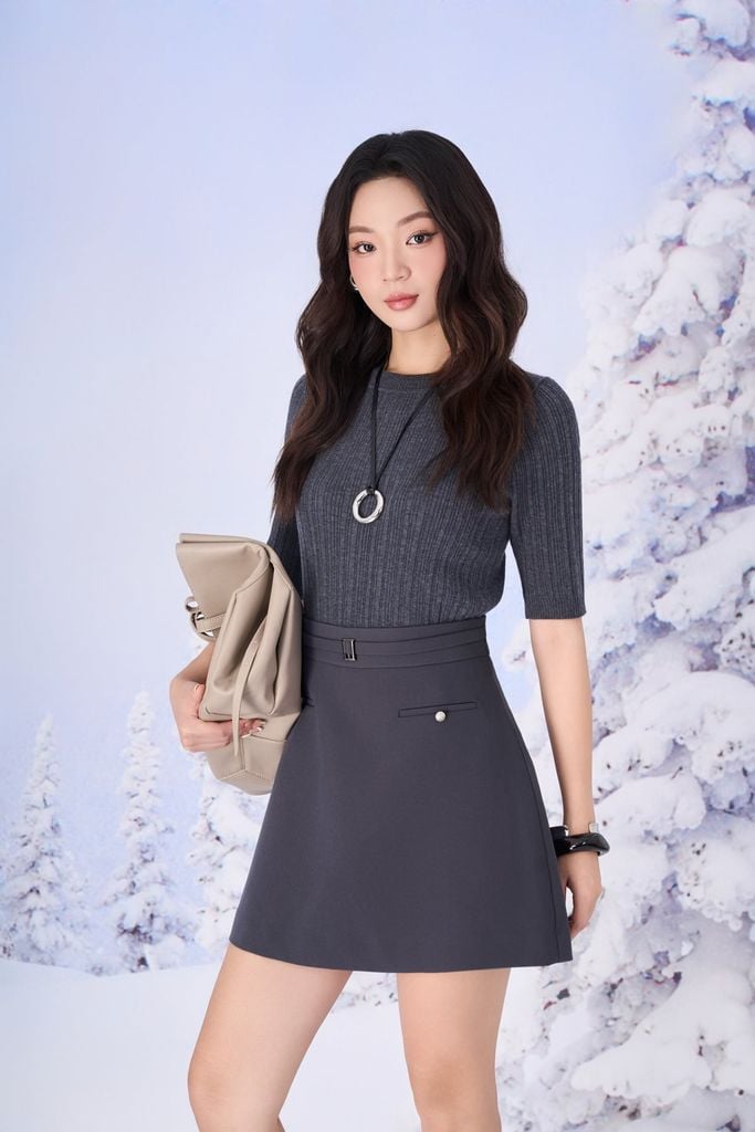 BOL650 - Áo len cao cấp dáng ôm cổ tròn tay lửng gấu áo bo chun ôm thời trang - PANTIO