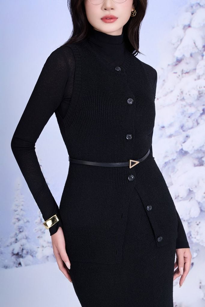 BJO653 - Chân váy dài vải len cao cấp dáng ôm thời trang cạp chun co giãn - PANTIO