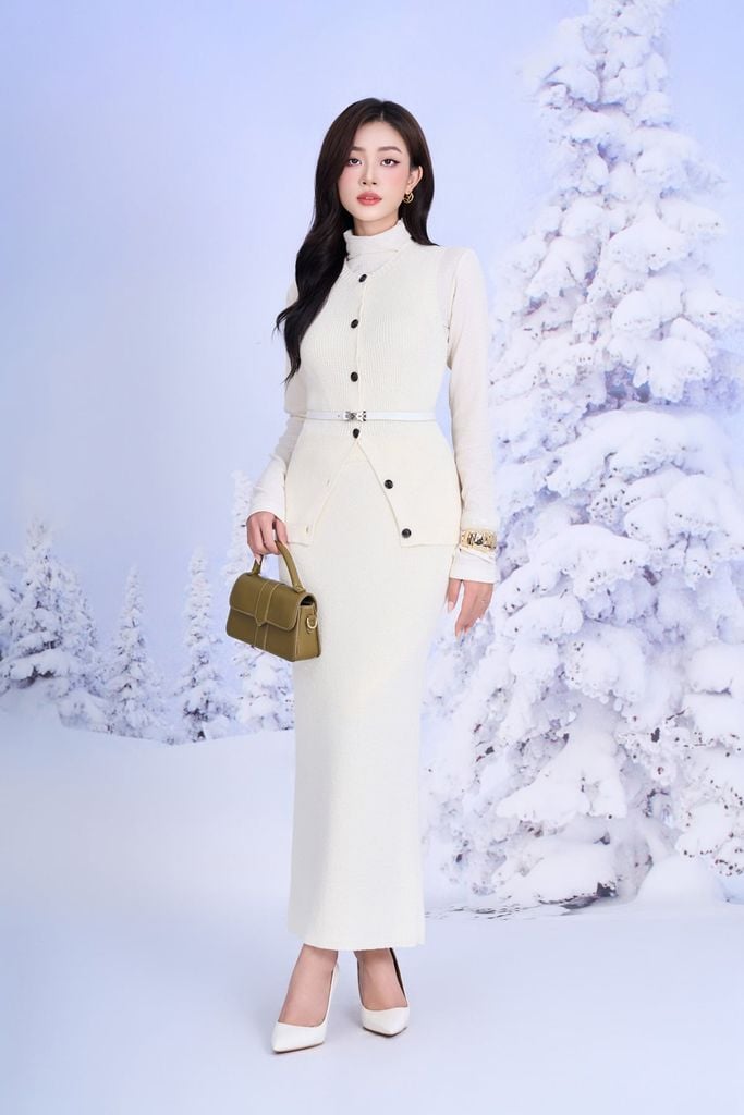 BJO653 - Chân váy dài vải len cao cấp dáng ôm thời trang cạp chun co giãn - PANTIO