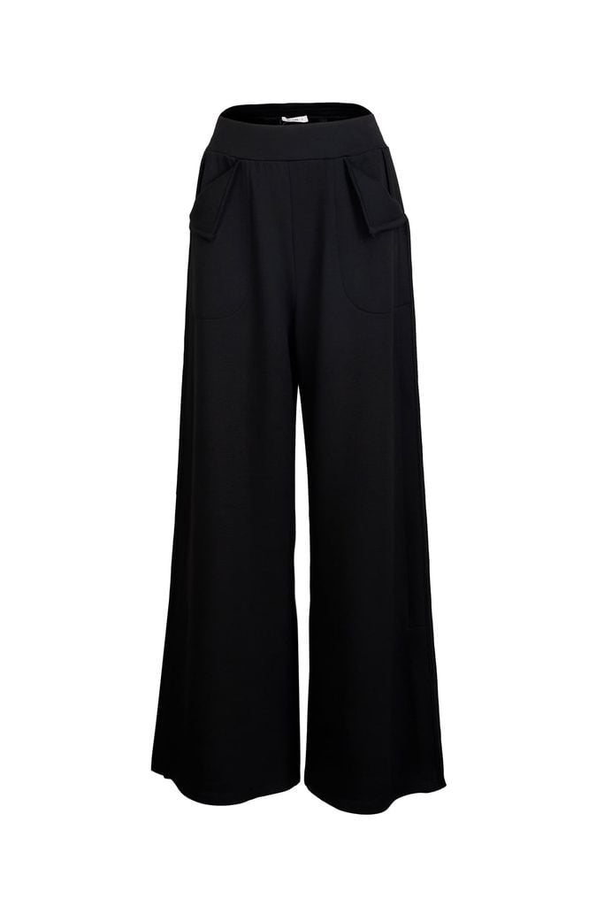 BQD93718 - Quần dài dạo phố vải thun cotton dáng suông ống rộng cạp chun thân quần có túi tạo kiểu - JAN.