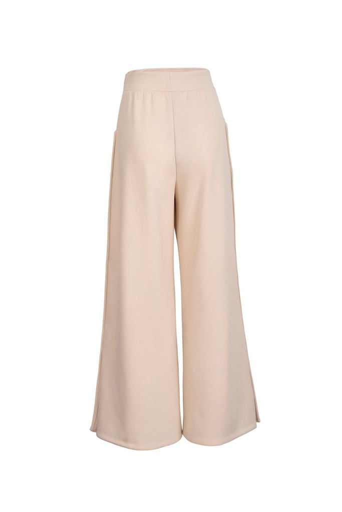 BQD93718 - Quần dài dạo phố vải thun cotton dáng suông ống rộng cạp chun thân quần có túi tạo kiểu - JAN.