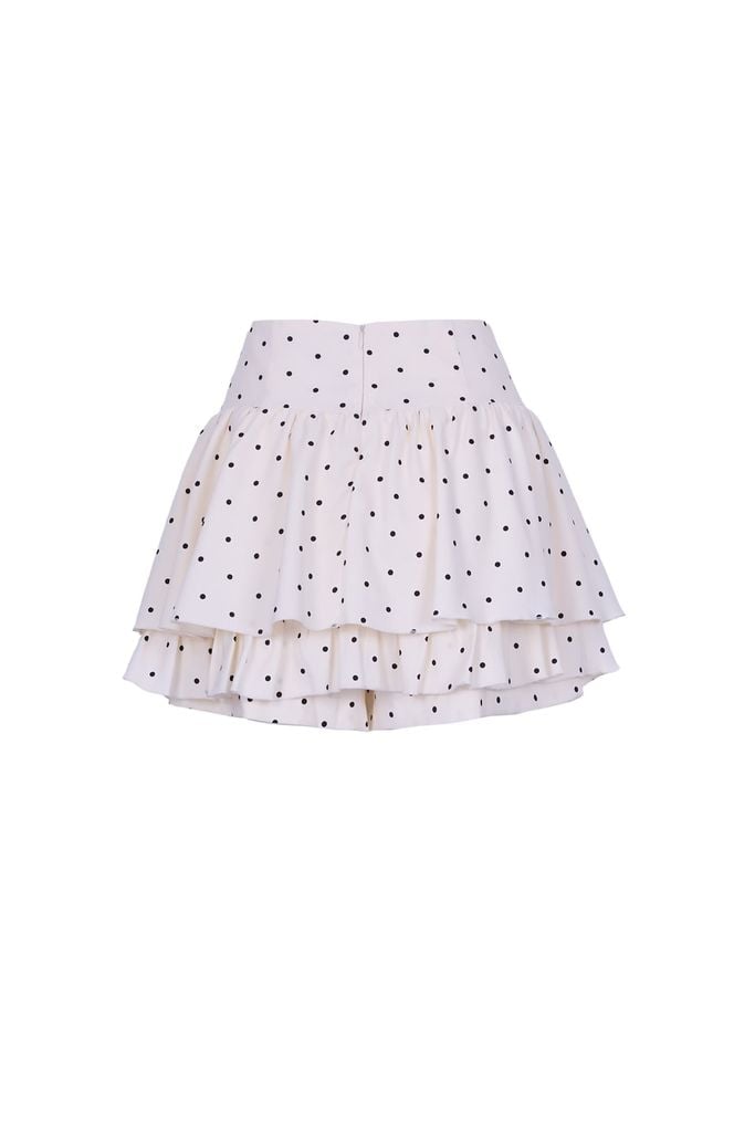 BQN73604 - Quần short vải thô dáng A cạp cao thân váy xếp ly bung hai tầng tạo xoè - JAN.