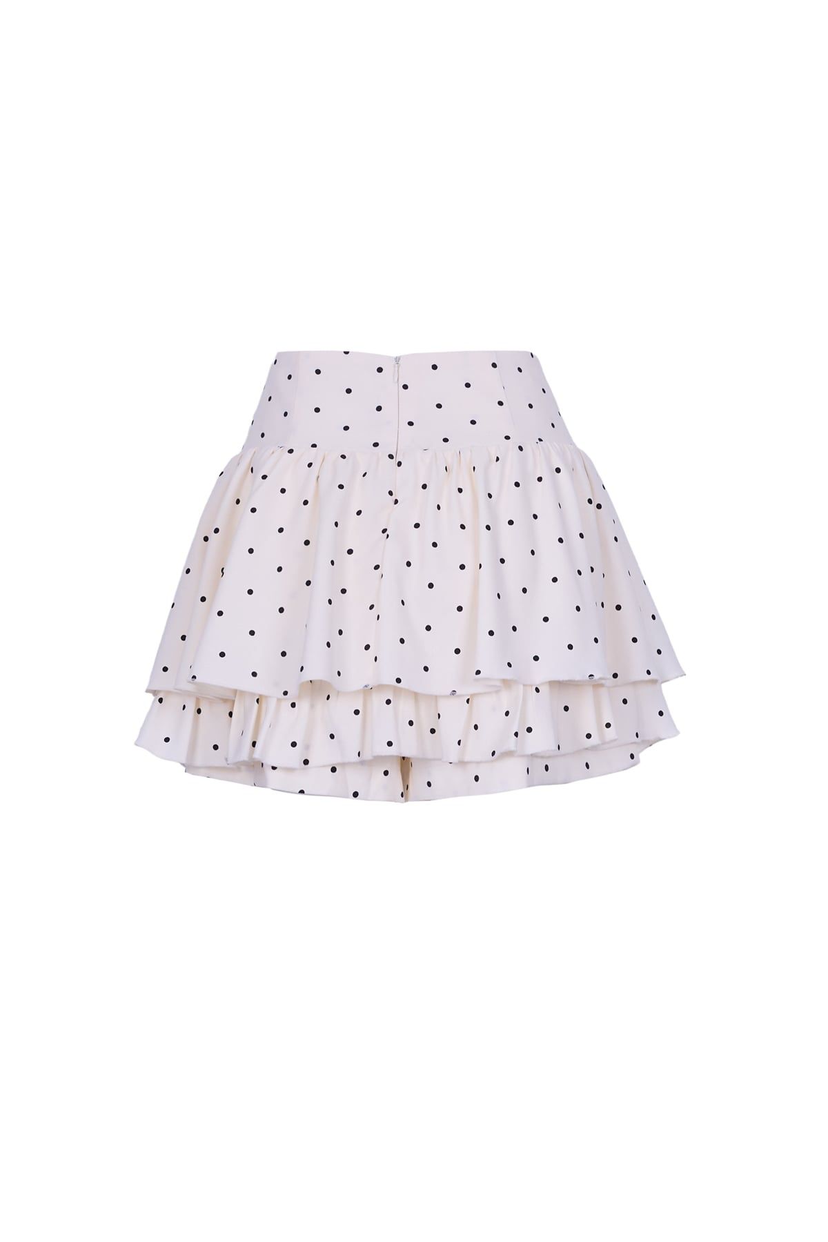 BQN73604 - Quần short vải thô dáng A cạp cao thân váy xếp ly bung hai tầng tạo xoè - JAN.