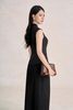 FAD1550 - Áo demi công sở vải tuytsi dáng peplum cổ xẻ V thân áo phối khuy đá kim loại tạo kiểu - PANTIO