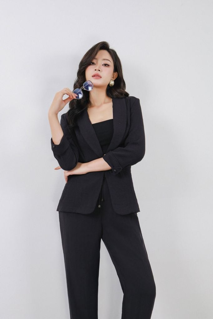 FQD51033 - Quần công sở vải thô nhăn dáng suông cạp chun thân sau ống đứng - PANTIO