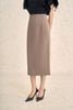 BJD93317 - Chân váy dài công sở vải thô dày dáng bút chì cạp liền khóa thân sau - PANTIO