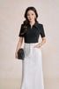 FJB038 - Chân váy jean cao cấp vải denim dáng A thân váy phối đường viền thời trang khoá thân trước - PANTIO