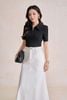 FJB038 - Chân váy jean cao cấp vải denim dáng A thân váy phối đường viền thời trang khoá thân trước - PANTIO