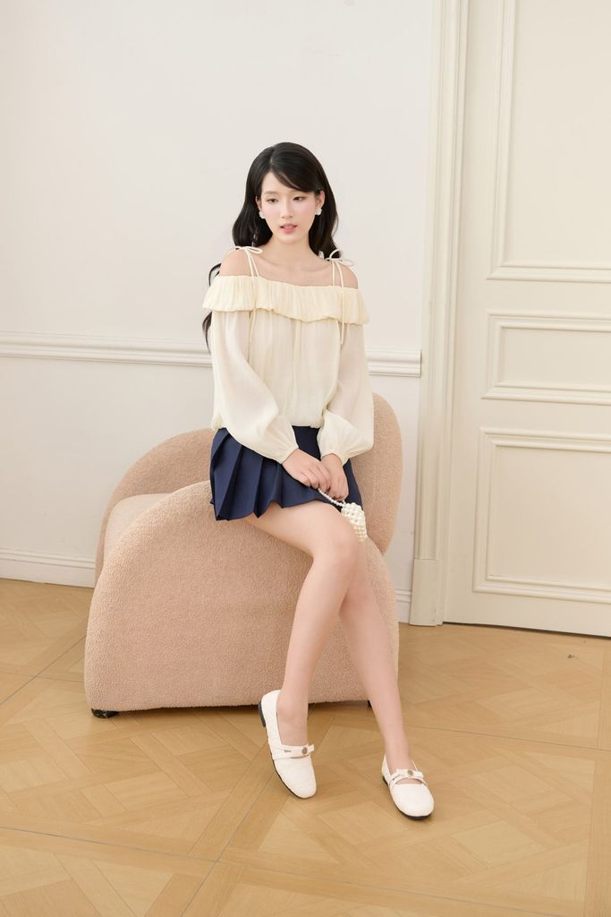 FQN3420 - Quần short vải tuytsi dáng A phối vạt giả váy thời trang - JAN.