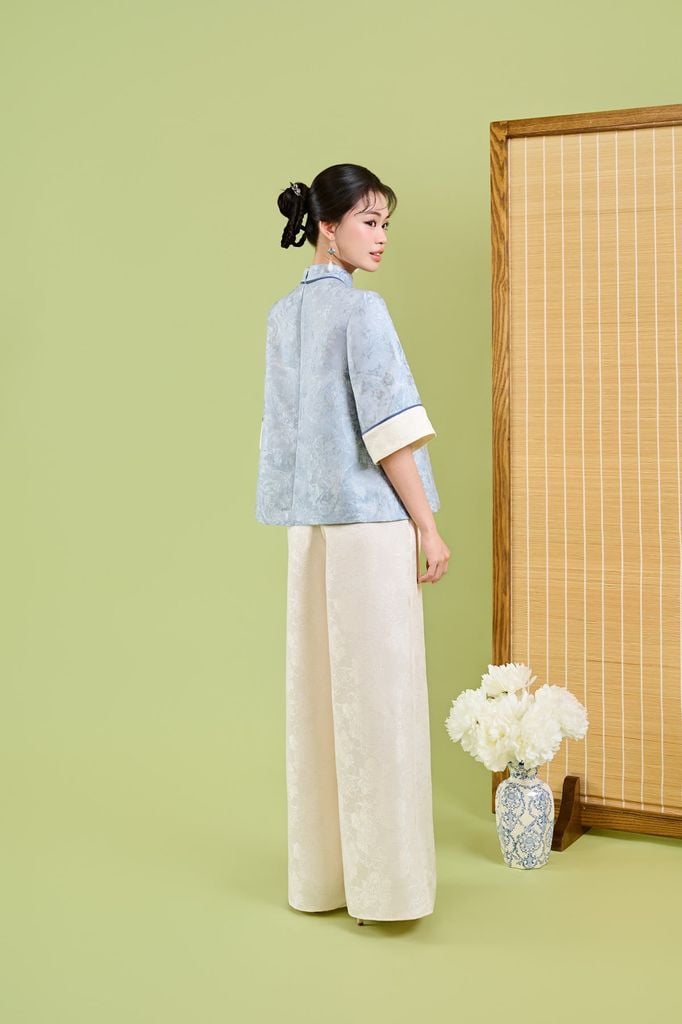 FQD51227 - Quần dài vải gấm dáng suông ống rộng cạp chun thời trang - JAN.